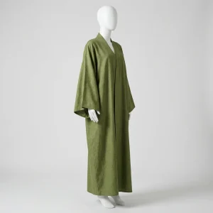 Abaya kimono lin respirant femme style minimaliste - Vue 1 - Abaya Kimono