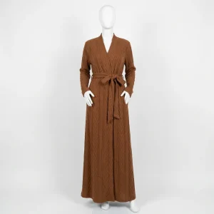 Abaya kimono maille tricotée épaisse hiver femme - Vue 1 - Abaya Kimono