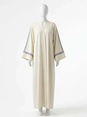 Abaya kimono mélange soie brodée élégante femme - Vue 1 - Abaya Kimono