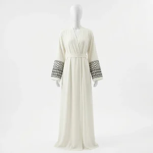 Abaya kimono polyester ample motifs graphiques quotidien femme - Vue 1 - Abaya Kimono