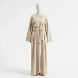 Abaya kimono polyester deux pièces femme style contemporain fluide - Vue 1 - Abaya Kimono