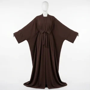 Abaya kimono polyester fluide ensemble modeste quotidien femme - Vue 1 - Abaya Kimono