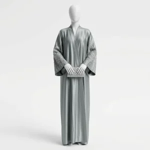 Abaya kimono polyester fluide perles cérémonie femme - Vue 1 - Abaya Kimono