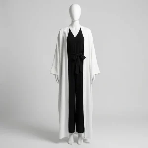 Abaya kimono polyester léger tombé fluide femme - Vue 1 - Abaya Kimono