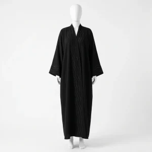 Abaya kimono polyester long opaque coupe ample - Vue 1 - Abaya Kimono