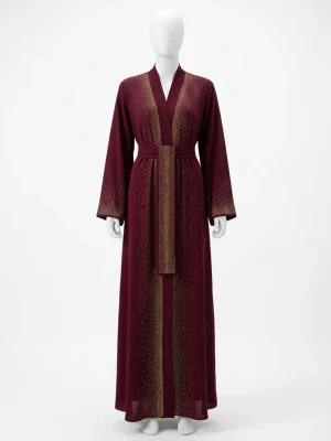 Abaya kimono polyester pailleté fluide occasion spéciale femme - Vue 1 - Abaya Kimono