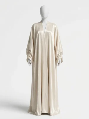 Abaya kimono polyester satiné fluide coupe épurée femme - Vue 1 - Abaya Kimono