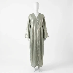 Abaya kimono polyester satiné fluide vêtement femme sobre - Vue 1 - Abaya Kimono