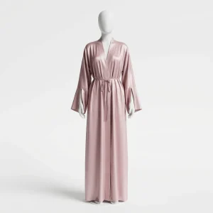 Abaya kimono satin fluide coupe élégante femme - Vue 1 - Abaya Kimono