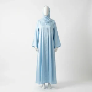 Abaya kimono satin fluide femme élégante style minimaliste - Vue 1 - Abaya Kimono