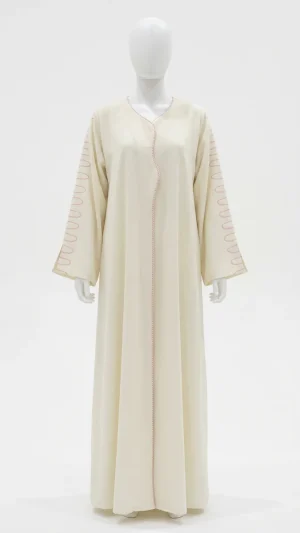 Abaya kimono viscose brodée luxe cérémonie femme - Vue 1 - Abaya Kimono